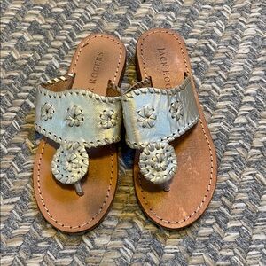 Jack Rogers Metallic Leather Sandals - Size 1